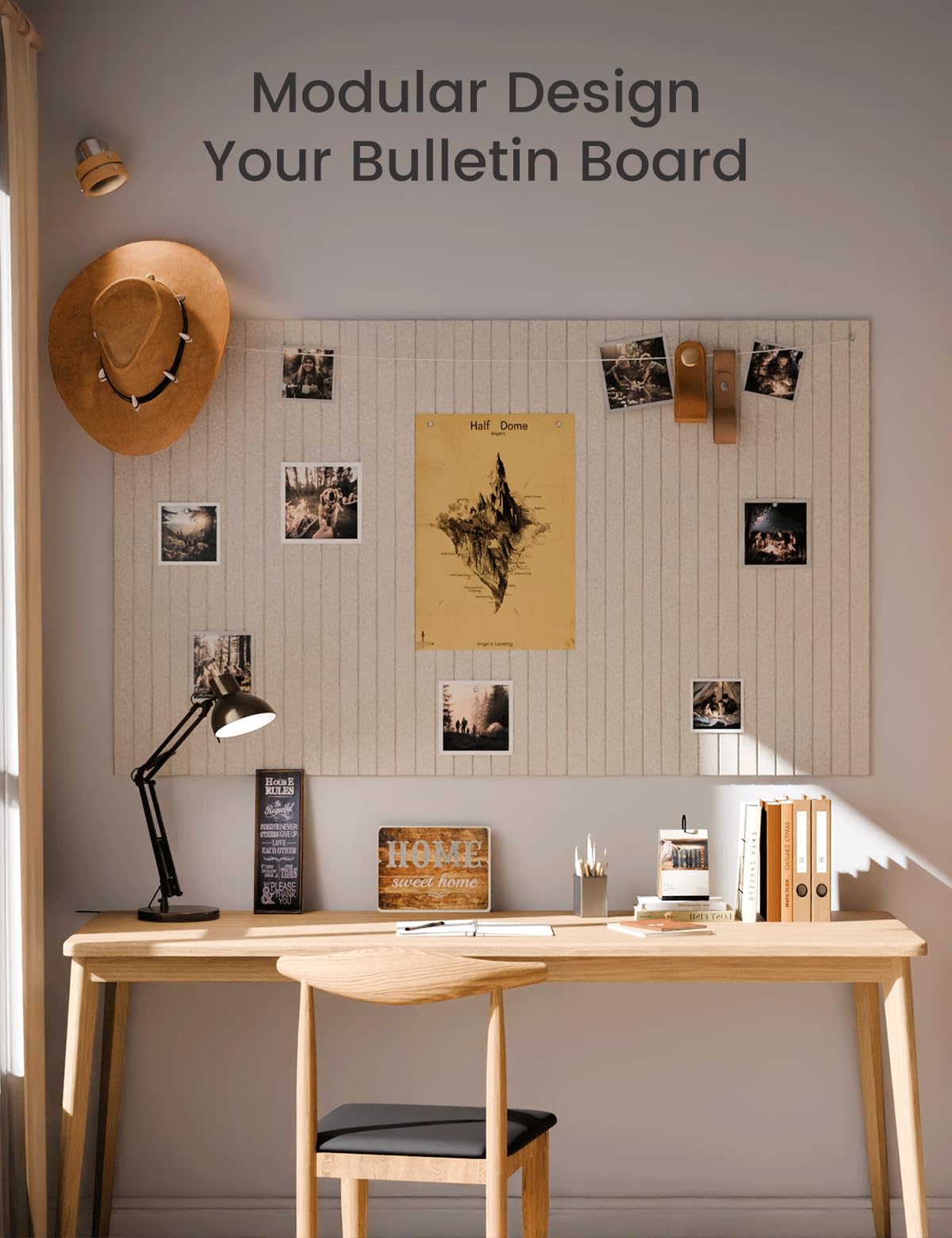 Fluxynara Felt Bulletin Board & Cork Board Alternative 48'' x 36'' | 12-Pack Felt Pin Boards, Vision Board with Adhesive Tabs for Home, Office, Classroom & Dorm, Oatmeal