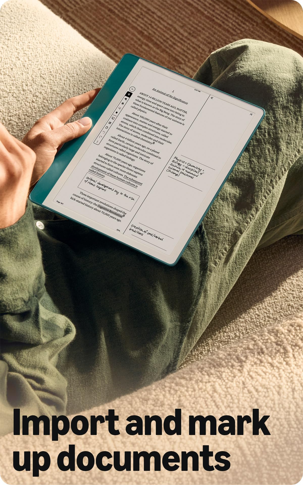 Like-New Amazon Kindle Scribe (64GB) - Your notes, documents and books, all in one place. With built-in AI notebook summarization. Includes Premium Pen - Metallic Jade