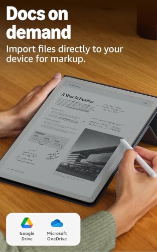 Amazon Kindle Scribe 32GB (newest model) — 11” display with front light, paper-like feel, and no distractions — Write in notebooks, docs, and books. Pen included - Graphite