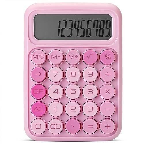 Mr. Pen- Mechanical Switch Calculator, 12 Digit Large LCD Display, Pink | With Big Buttons, Mechanical Switch Calculator for Home, School, Office