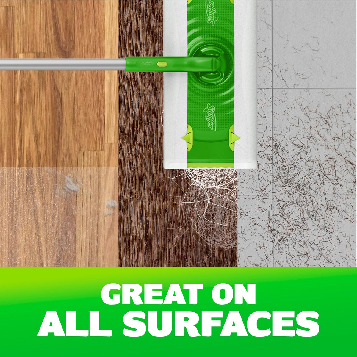 Swiffer Sweep + Mop, Dry Pads Refill, Floor Cleaner for Dirt, Dust, Hair, Cleaning Cloths for Mopping Home, Bathroom, Kitchen, Dust Mop, Floor Duster, Unscented, 52ct