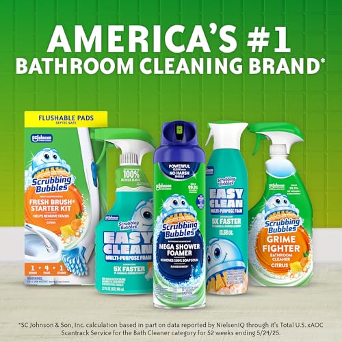 Scrubbing Bubbles Mega Bathroom and Shower Foamer Aerosol, Rainshower Scent, 20oz (Pack of 2)