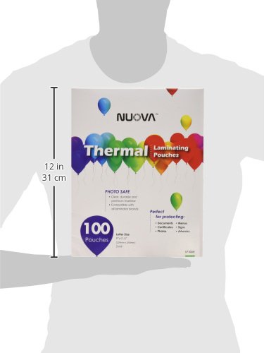 Nuova Premium Thermal Laminating Pouches 9" x 11.5", Letter Size, 3 mil, 100 Pack (LP100H)