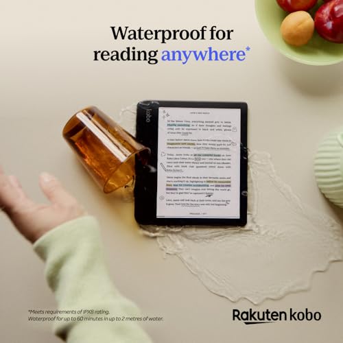 Kobo Libra Colour eReader, 7” Color E Ink, Waterproof, White | 7” Color E Ink Kaleido 3, Dark Mode, Waterproof, eBooks, Audiobooks, Recycled Materials