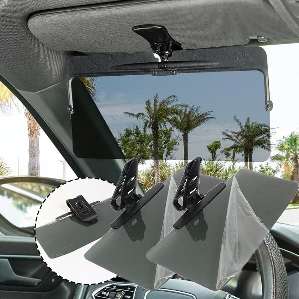Car Sun Visor With Polarized Glare Protection