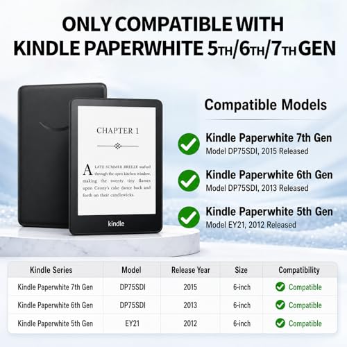 Smart Case for 6" Kindle Paperwhite 7th /6th/5th Gen and a Screen Protector