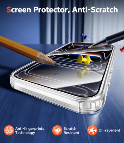 FNTCASE Magnetic for iPhone 18 Pro Max Case/17 Pro Max Case, Clear | Screen Protector, Military Grade Drop Protection, Slim Magnetic Phone Cases, Shockproof Bumper, Transparent Cell Cover