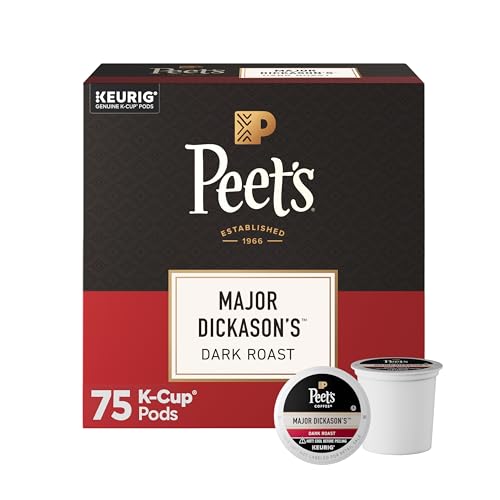 Peet's Coffee Coffee Pods, Dark Roast, Major Dickason's Blend, 75 K Cups