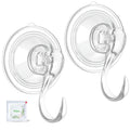 VIS'V Suction Wreath Hanger with Wipes, 22 Lb Capacity, Large, Clear, 2 Pcs | Heavy Duty, Removable and Reusable, Invisible Design, Locking Technology, Dual Vacuum Suction, Fit for Smooth Flat Surfaces