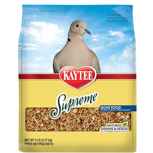 Kaytee Supreme Dove Food, Dove Bird Seed, 5 Pounds | Balanced daily nutrition. Whole-grain birdseed with seeds, grains and pellets. Bird food, no artificial colors or flavors