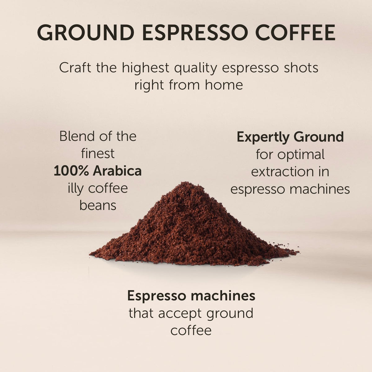 illy Ground Espresso Coffee, Classico Medium Roast, 8.8 oz | 100% Arabica, Premium Italian Coffee, Pre-Ground for Espresso Machines