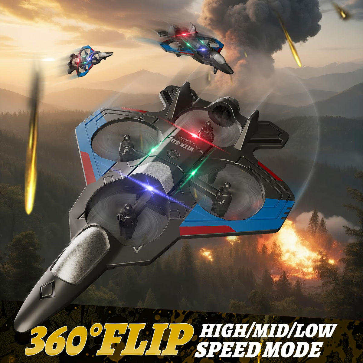 4DRC RC Planes Remote Control Airplanes for Kids Adults,Black,2Batteries | Remote Control Planes for Kids Adults Beginners, Remote Control Helicopter Fighter Jet Drones for Kids Adults, 360° Flip
