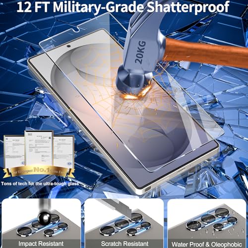 firtstnow 3 Pack for Samsung Galaxy S26 Ultra Screen Protector Tempered Glass + 3 Pack Camera Lens Protector, Military Grade Shatterproof, 9H Hardness, Fingerprint Unlock,Case Friendly 6.9 Inch