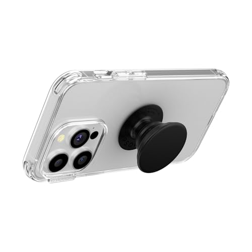 PopSockets Adhesive Phone Grip, Holder- Black | Anti-Drop, Kickstand, Secure Comfortable Hold, Black, Create a Mobile Phone Outfit