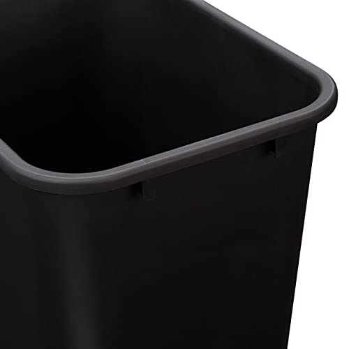 Amazon Basics Rectangular Commercial Office Wastebasket, Easy to Clean, Space-Saving,15.5"L x 11.5"W x 20"H, 10 Gallon, Black