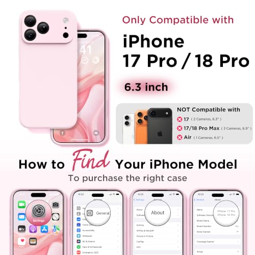 GolbinBox Magnetic for iPhone 18 Pro Case/17 Pro Case, Chalk Pink | Compatible with MagSafe, Camera Protection, Screen Protector, Silicone Shockproof Phone Case, Anti-Scratch Microfiber Lining
