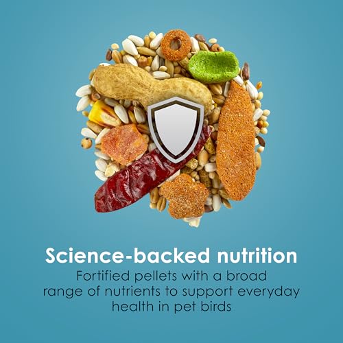 Kaytee Forti-Diet Pro Health+Safflower Parrot Food, 4 Pounds | Better digestion daily. Parrot food for medium birds. Prebiotics, probiotics, bird seed without sunflower seeds