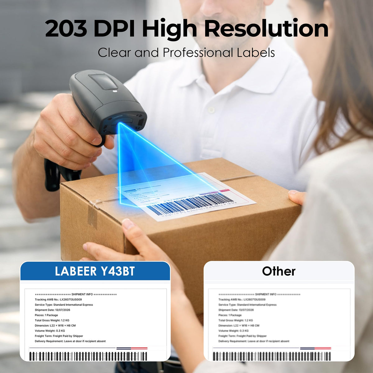 Labeer Bluetooth Thermal Shipping Label Printer, Wireless 4x6 Label Printer | For Small Business, Home, Office, Online Sellers, Warehouse & Shipping, Compatible with iPhone, Android, Windows & Mac