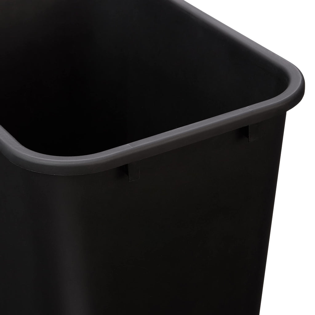 Amazon Basics Rectangular Commercial Office Wastebasket, Easy to Clean, Space-Saving,15.5"L x 11.5"W x 20"H, 10 Gallon, Black
