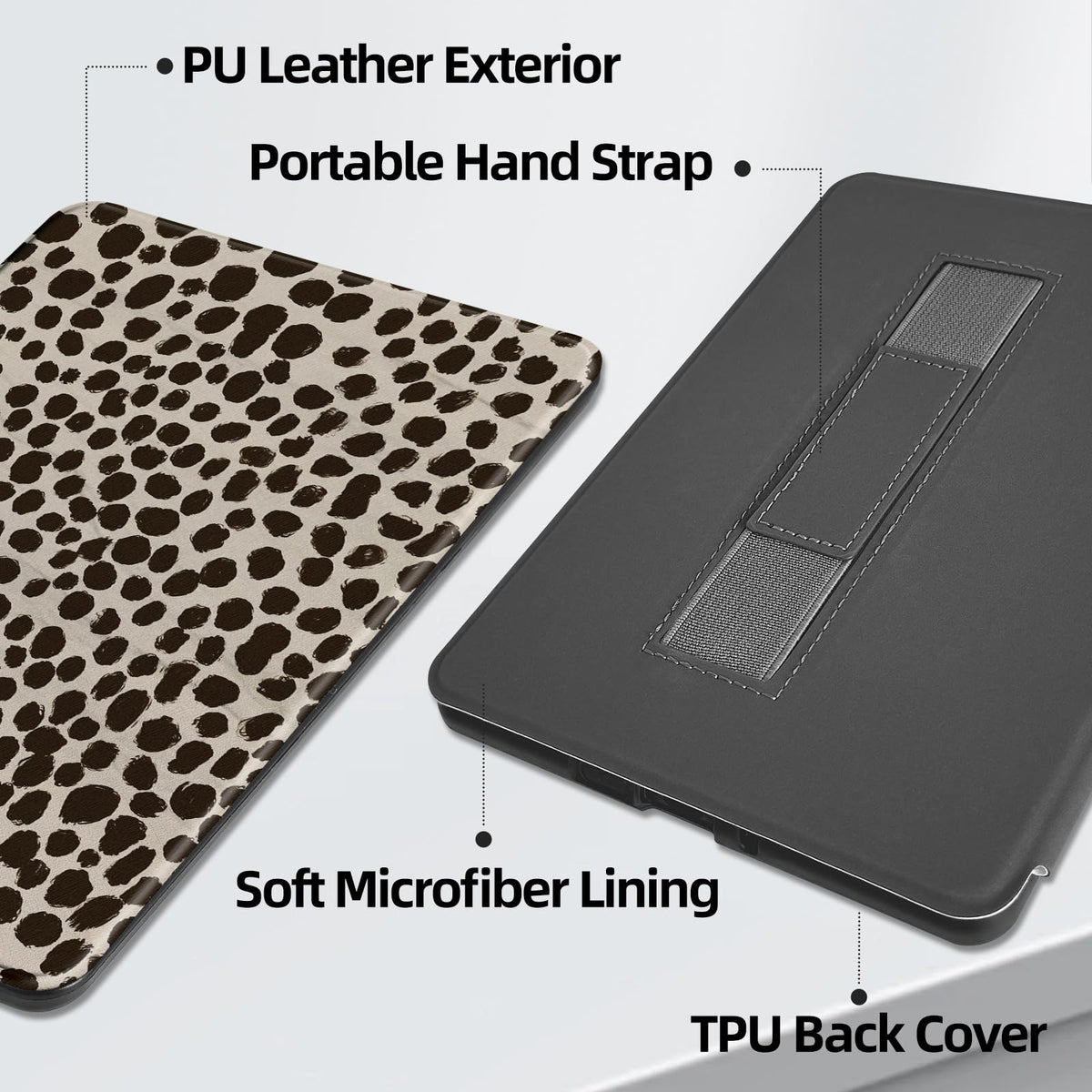 MOROCK Case for 6" Kindle 11th Generation 2024/2022, Khaki Leopard Print