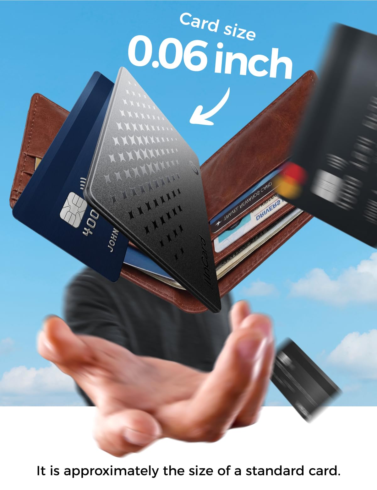 Wallet Tracker Card 0.06in Slim Tracking Card,10 Years Battery Bluetooth Smart Card,Android & iOS Wallet Tracker,Work with Apple Find My & Google Find Hub,IP68 GPS Tracker for Vehicles,Wallet,Keys