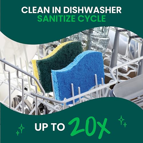 Scotch-Brite Zero Scratch Scrub Sponge, 6 Pack | Kitchen Sponges for Cleaning Home, Bathroom, Effective + Gentle Dish Scrubber, Safe on Nonstick surfaces