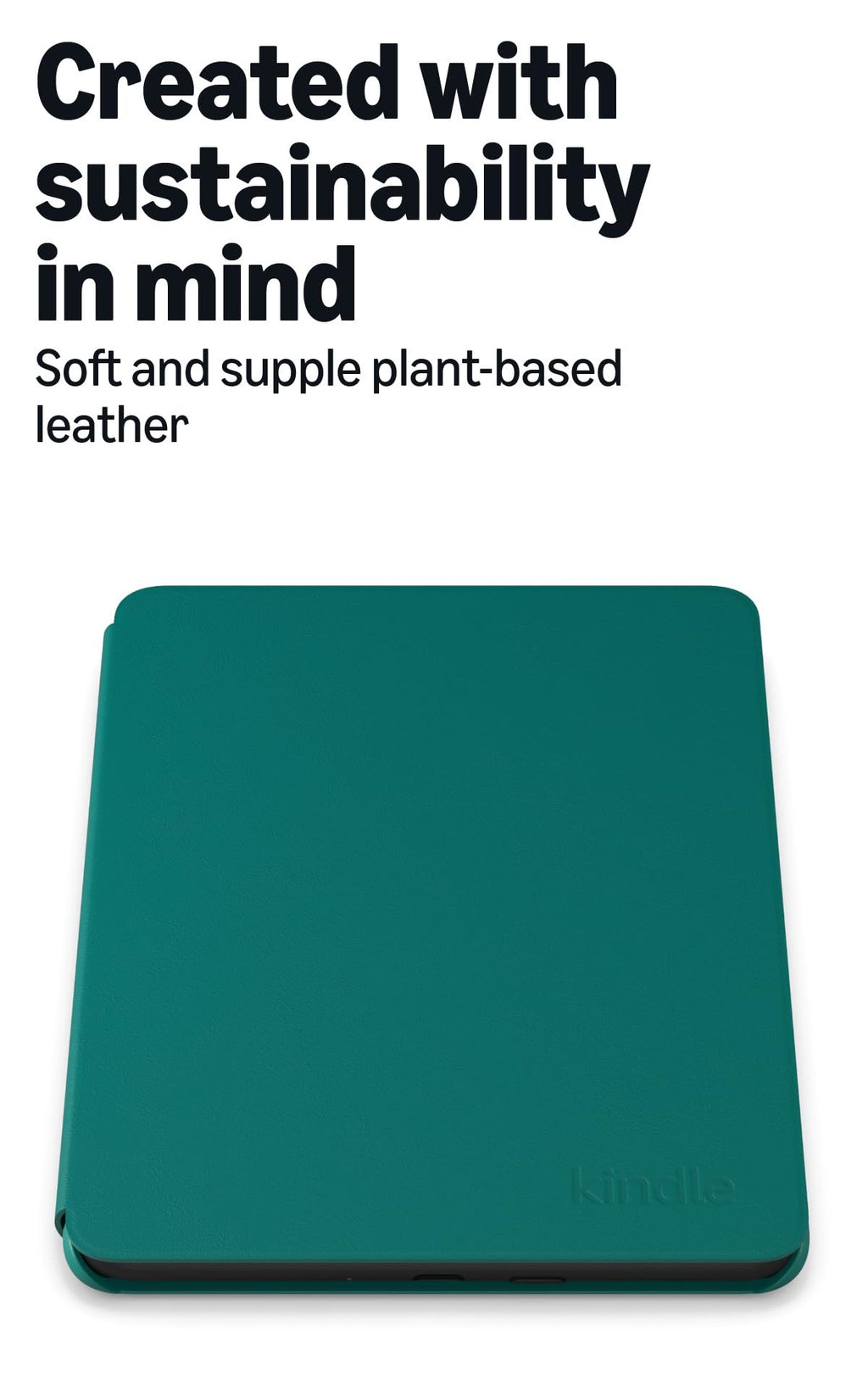 Amazon Plant-Based Leather Case- Lightweight, Protective Cover Designed with Sustainability in Mind for Kindle Paperwhite and Kindle Colorsoft