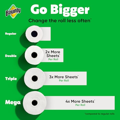 Bounty Select-A-Size Paper Towels, White, 2 Triple Rolls = 6 Regular Rolls