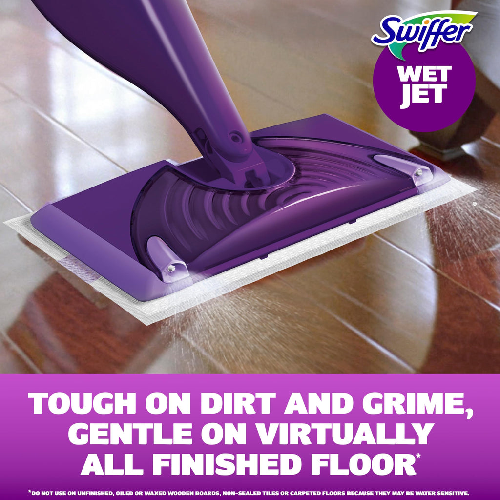 Swiffer WetJet Hardwood Floor Cleaner Spray Mop Pad Refill, Bathroom Cleaning Supplies, Hardwood Floor Cleaner, Multi Surface, 24 Count