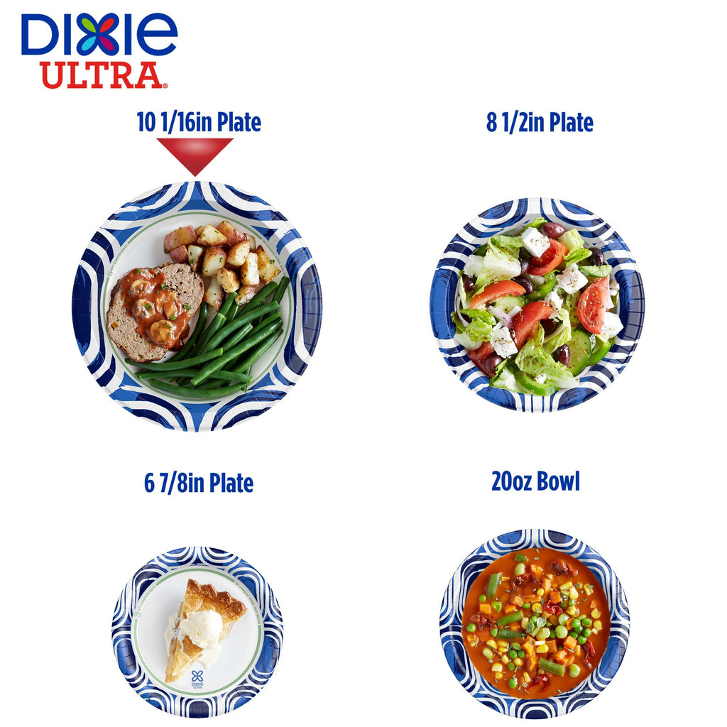 Dixie Ultra Large Paper Plates, 10 Inch, Heavy Duty Disposable Plates