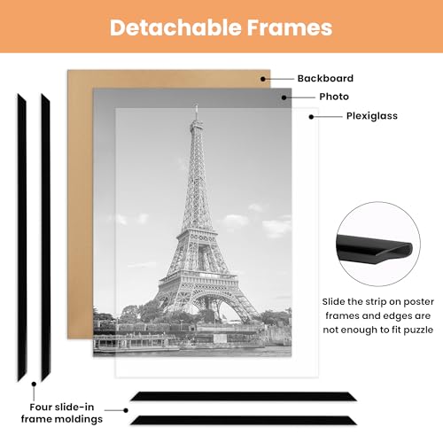 upsimples 24x36 Poster Frame, Easy Slide-In Assembly, Black, 3 Pack | Gallery Wall 24 x 36 Picture Frames Set for Family, Wedding, Christmas, Easy to Change Photos