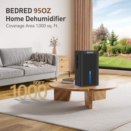 Dehumidifier,95OZ Dehumidifier for Home Sq.Ft - Quiet with Auto Shut Off & Relaxing 7 Color Ambient Light,Ideal for Livingroom, Bedroom, Basement(Black)