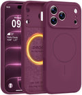 Vooii Magnetic for iPhone 18 Pro Max Case 6.9" Silicone, Burgundy | Compatible with Magsafe, Full Camera Protection, Soft Microfiber Lining, Shockproof Case for iPhone 18 Pro Max Cherry Red