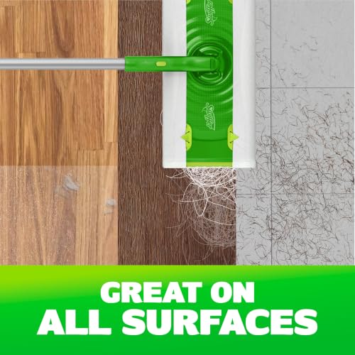 Swiffer Sweep + Mop, Dry Pads Refill, Floor Cleaner for Dirt, Dust, Hair, Cleaning Cloths for Mopping Home, Bathroom, Kitchen, Dust Mop, Floor Duster, Unscented, 52ct