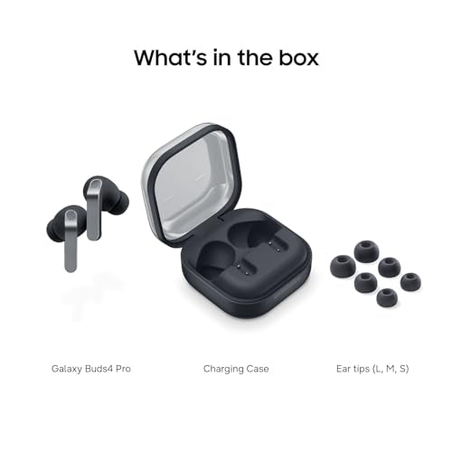 Samsung Galaxy Buds 4 Pro (2026) AI True Wireless Bluetooth Earbuds, Black | Hi-Res Audio, 2-Way Speaker, ANC 2.0, Optimized Comfort, IP57, Live Translation [US Version, 2 Yr Warranty]
