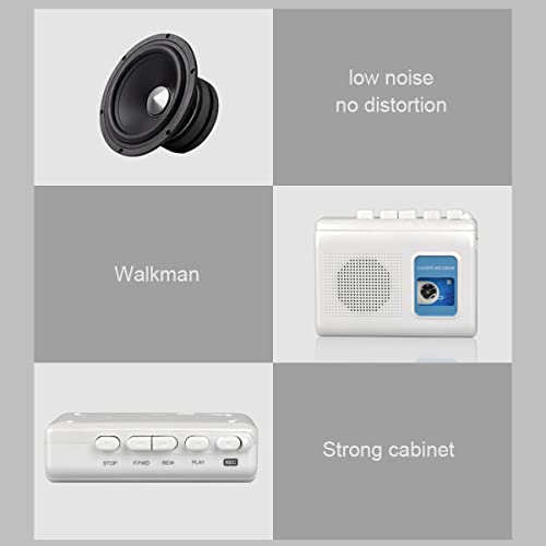 TOMASHI Portable Cassette Player Tape Recorder with Built-in Speaker,Microphone,Headphone Jack-, 4.57 x 3.54 x 1.38inch