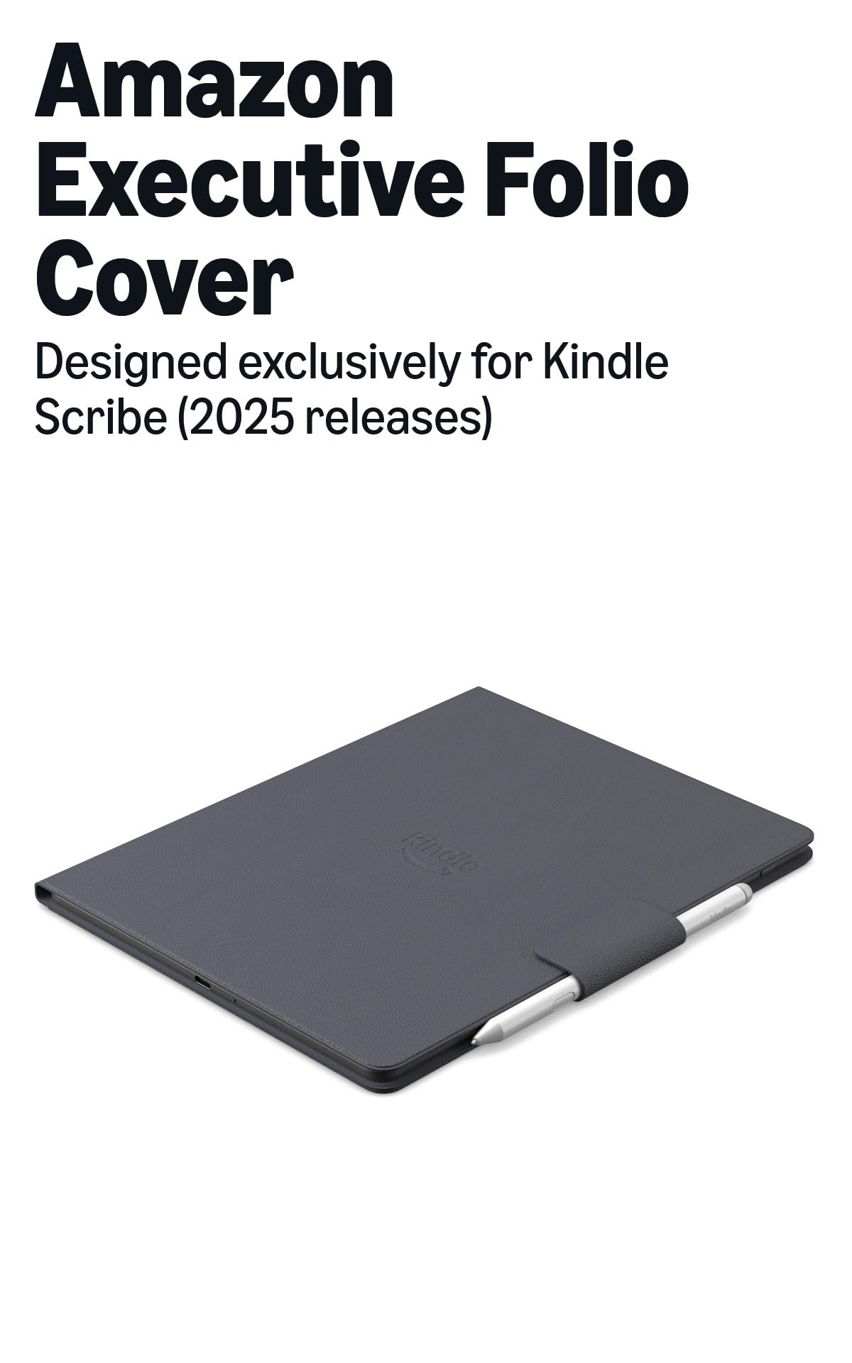Amazon Kindle Scribe Executive Folio Cover with Magnetic Attach, Sleek Protective Case - Premium Leather