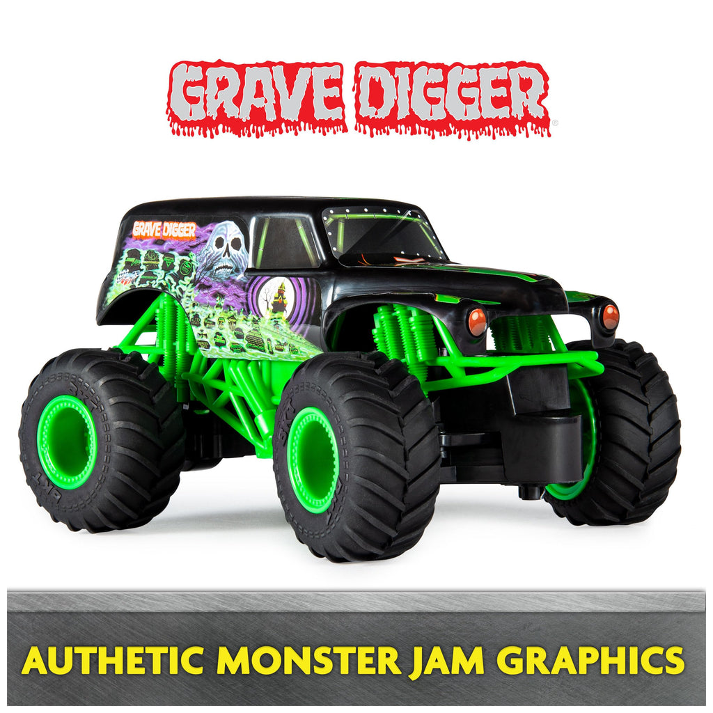 Monster Jam Official Grave Digger Remote Control Monster Truck, 1:24 Scale, 2.4 GHz, for Ages 4 and Up