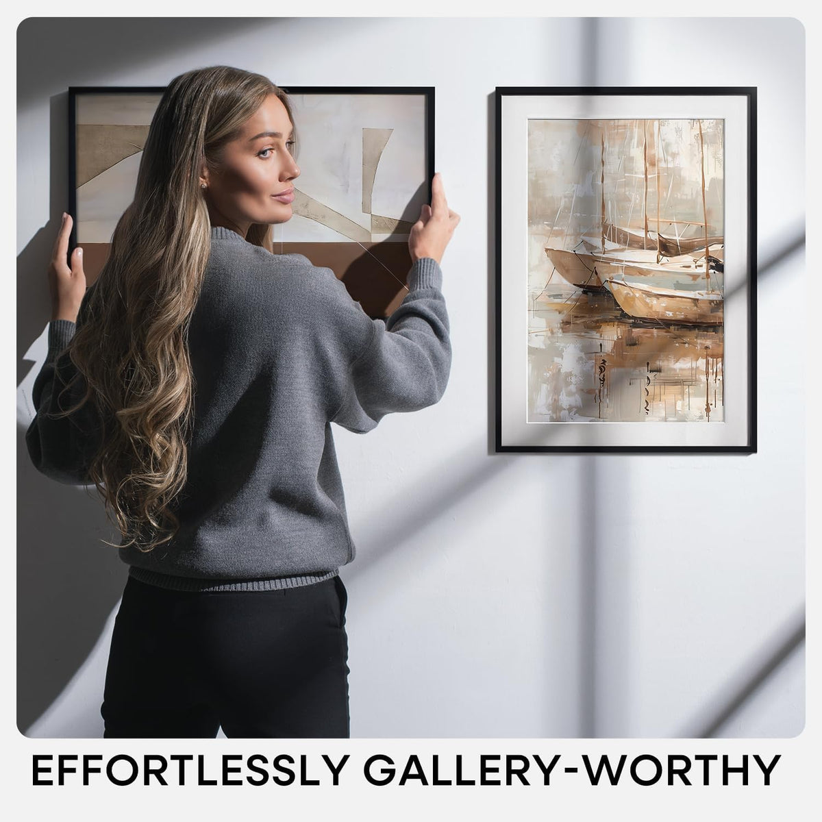 Homeforia 18x24 Black Poster Frame, High-End Metal, 16x20 Mat, Glass