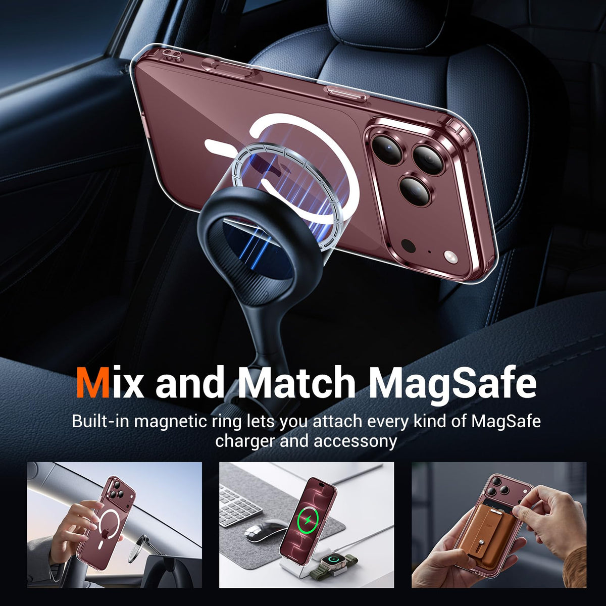 Temdan for iPhone 18 Pro Max Case/iPhone 17 Pro Max Case Clear | Compatible with Magsafe, Screen Protector, Military-Grade Protection, Shockproof Slim Magnetic Phone Case,6.9"