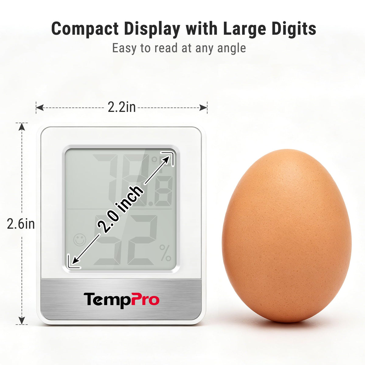 TempPro TempAir Digital Hygrometer Indoor Thermometer | Humidity Meter Room Thermometer with Temperature and Humidity Monitor Mini Hygrometer