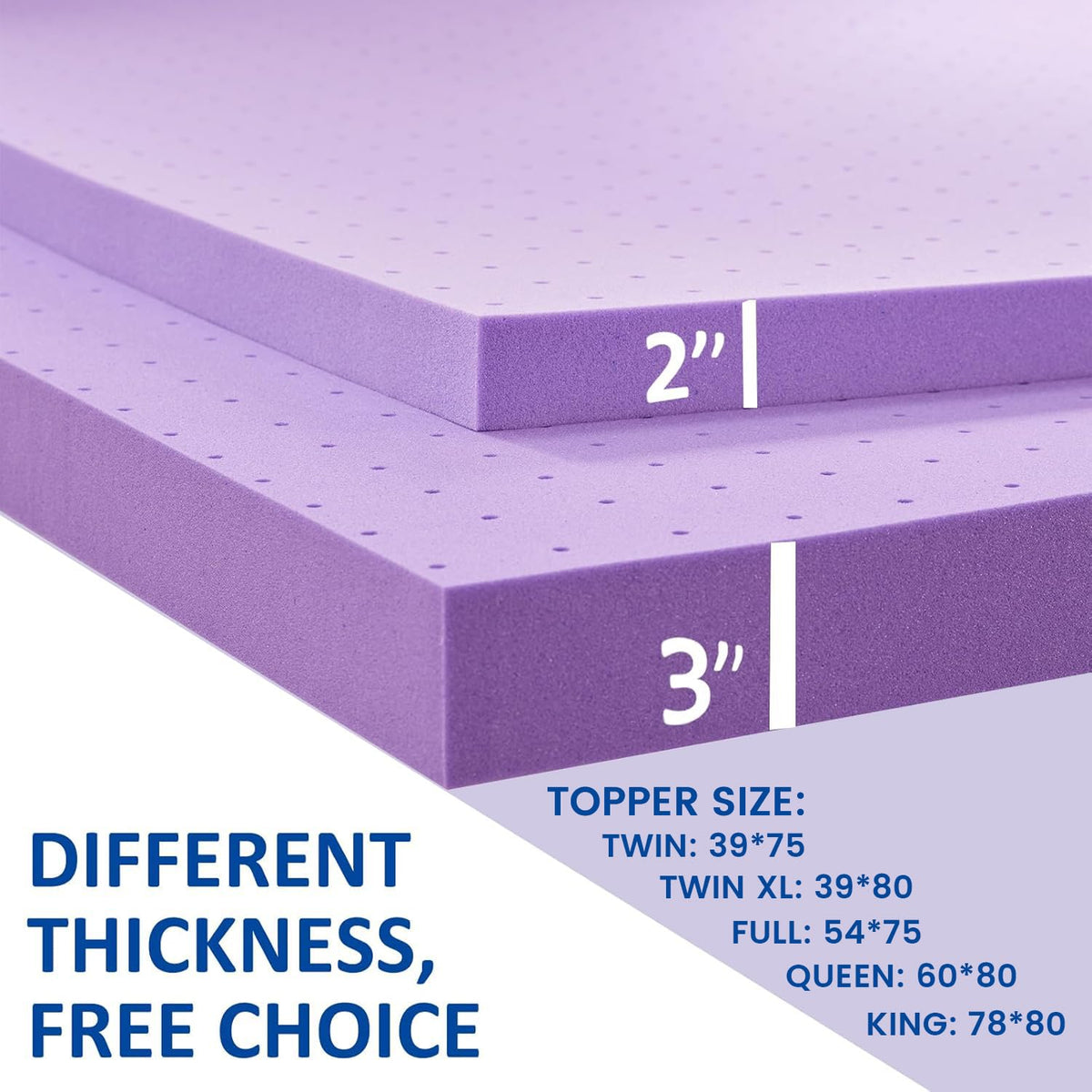 SINWEEK 2 Inch Gel Memory Foam Mattress Topper, Twin Size | Ventilated Soft Pressure Relieve Mattress Pad, Breathable Bed Topper, CertiPUR-US Certified