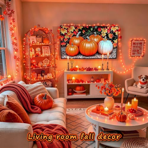 JMEXSUSS 2 Pack Orange Fairy Lights Battery Operated, Total 200 LED 66ft