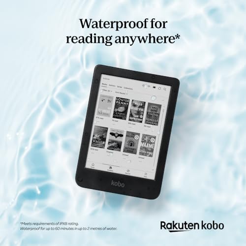 Kobo Clara BW | eReader | 6” Glare-Free Touchscreen with ComfortLight PRO | Dark Mode Option | Audiobooks | Waterproof | 16GB of Storage | Black