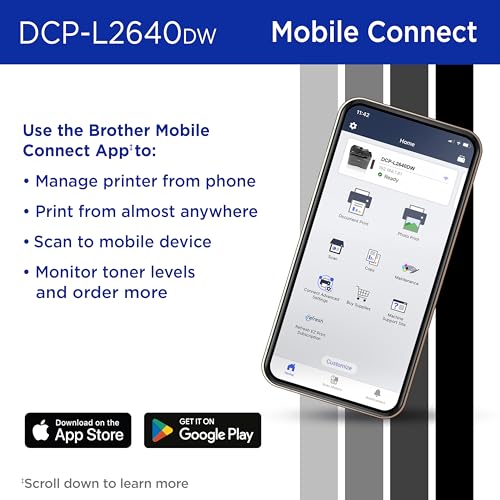 Brother DCP-L2640DW Wireless Compact Monochrome Multi-Function Printer, Copy, Scan, Duplex, Mobile Printing