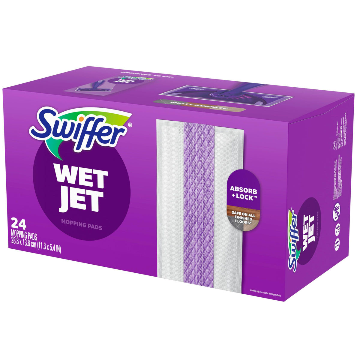 Swiffer WetJet Hardwood Floor Cleaner Spray Mop Pad Refill, Bathroom Cleaning Supplies, Hardwood Floor Cleaner, Multi Surface, 24 Count