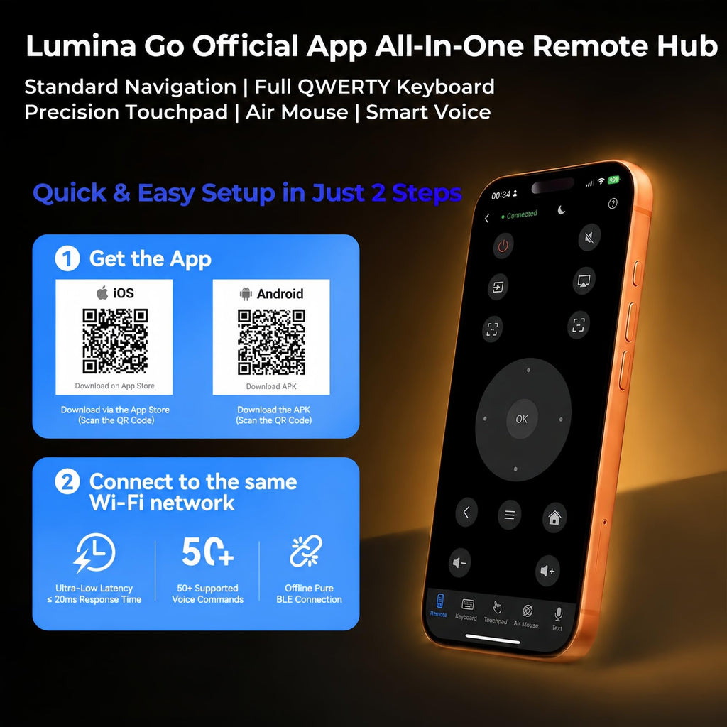 [Built-in Apps] Mini Projector 4K Supported, Android TV OS & Phone Remote | Projector with WiFi 6 & Bluetooth 5.4, Short Throw, Auto Keystone and 180° Rotation for Bedroom, Home Cinema and Outdoor Use