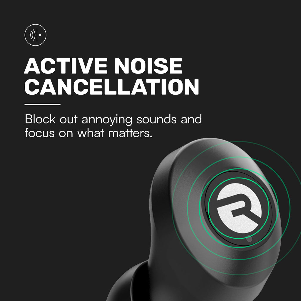 Raycon Everyday Bluetooth Wireless Earbuds with Microphone - Active Noise Cancelling, Sweat & Water-Resistant Earphones, Ear Buds Wireless Bluetooth (Black)