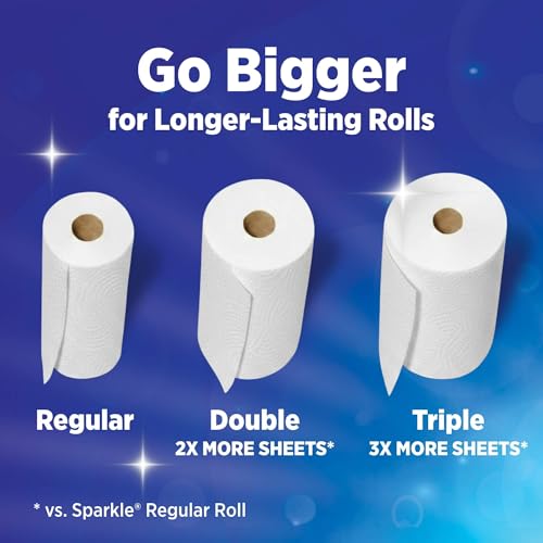 SPARKLE Pick-A-Size Paper Towels, 2-Ply Spirited Prints, 6 Double Rolls | Paper towels 6 pack: strong 2 ply paper towels with Pick-A-Size sheets, 6 double rolls, 660 sheets total