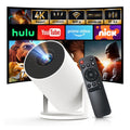[Built-in Apps & 2026 Upgraded] Mini Projector with Wi-Fi 6 & Bluetooth 5.4, 1080P 4K Support Full HD, Auto Keystone 360° Portable Home Cinema Smart Projector for iOS/Android X1